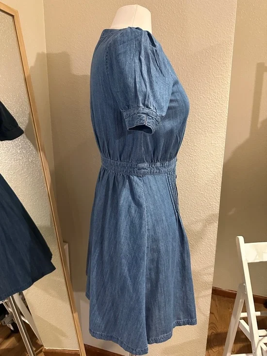 Madewell Denim Daylily Dress in Annetta wash size 4 fit flare summer beach - Picture 5 of 11